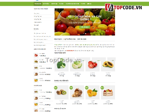 bán hàng thực phẩm,web bán rau sạch,web bán hoa quả,web bán rau củ quả,web bán hạt giống,Website bán hoa qua rau