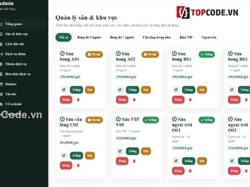 Website đặt sân,Website đặt sân bóng,Web bóng đá