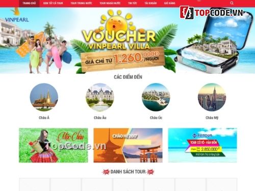 website du lịch,Website dịch vụ du lịch,Website tour du lịch,Code Website du lịch