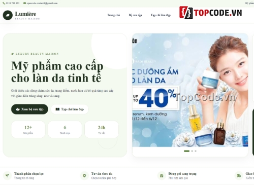 Website giới thiệu,mỹ phẩm,giới thiệu
