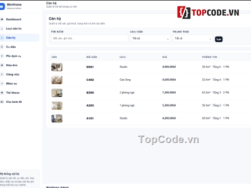 Quản Lý Khu Chung Cư,Website Quản Lý kho,Code Website Quản Lý