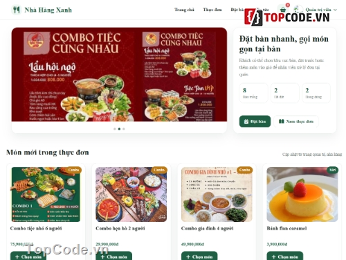 Website quản lý,đơn giản,nhà hàng