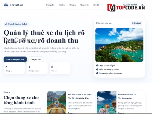 web quản lý,quản lý du lịch,website quản lý xe