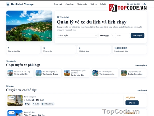 web quản lý,quản lý du lịch,website quản lý xe