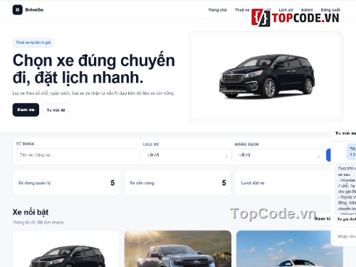 Website AI,thuê xe,web thuê xe