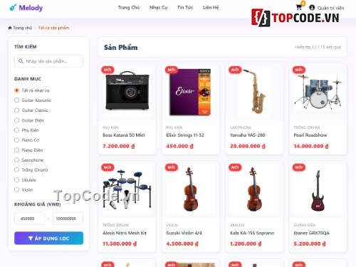 web nhạc,bán website,web hợp âm nhạc