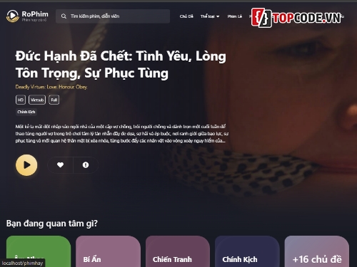 Web xem phim,giao diện đẹp,wordpress,giao diện wordpress,wordpress đẹp,rophim