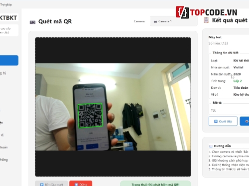 QR,QR code,phần mềm quản lý kho,quản lý vật tư,quản lý trang bị