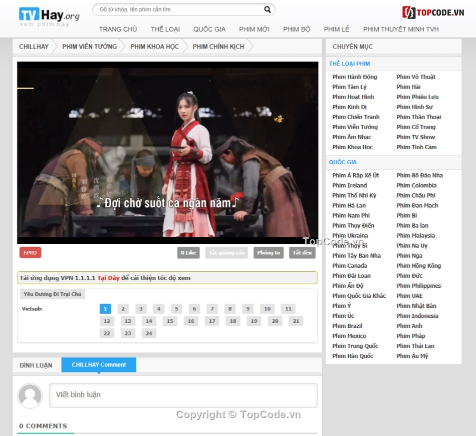 Bán Source Code Website phim TVHAY (Chillhay)