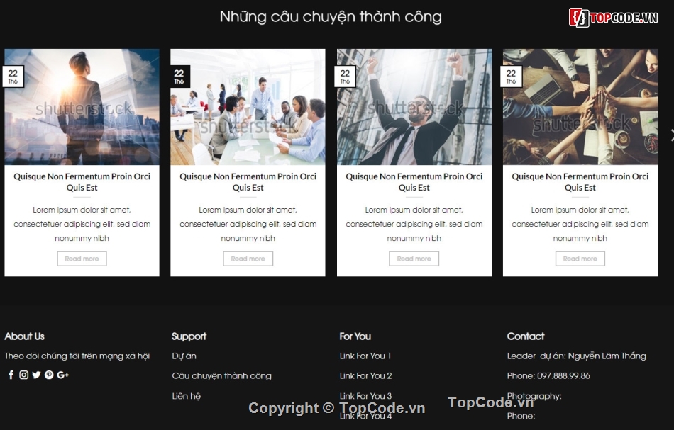 Sharecode website giới thiệu profile cá nhân cực chất, đẹp chuyên nghiệp