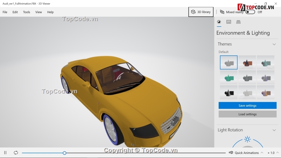 3d car model - mô hình 3d xe ôtô Audi với nhiều bộ phận chi tiết + kèm theo  một số chuyển động Animation chạy tốt trên 3ds max và xuất file fbx
