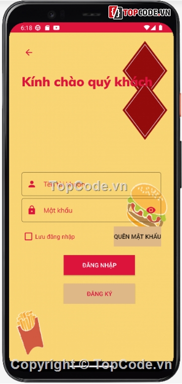 android,code java,ứng dụng đặt đồ ăn,source code điện thoại,quản lý nhà hàng bằng android