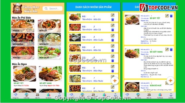 hướng dẫn nấu ăn,android,App,app android java sqlite,app android,app android java