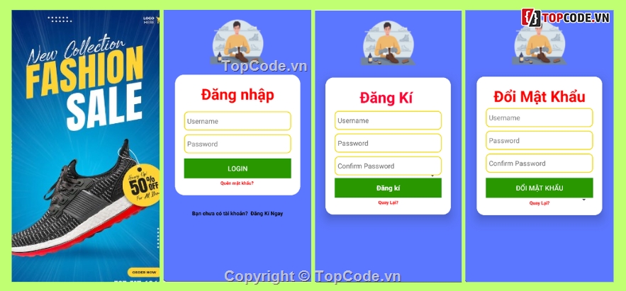 App bán hàng,App bán hàng android,bán giày,app bán giày