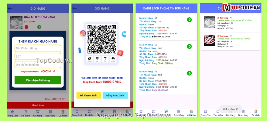 App bán hàng,App bán hàng android,bán giày,app bán giày