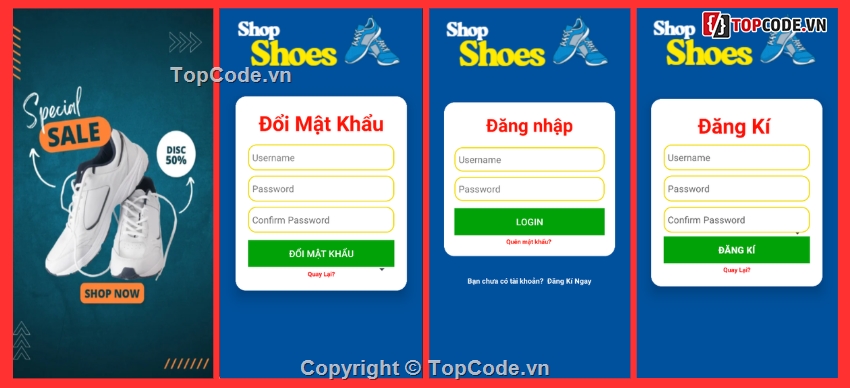 android,App bán hàng,App bán hàng android,App,bán giày,app bán hàng android java