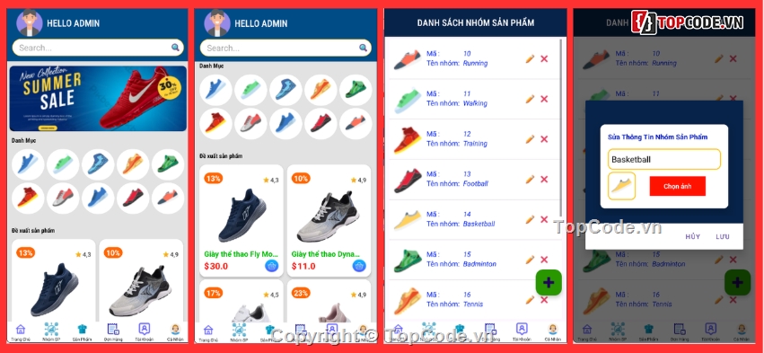 android,App bán hàng,App bán hàng android,App,bán giày,app bán hàng android java