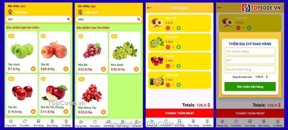 android,App bán hàng,App bán hàng android,App,bán trái cây,app bán hàng andriod java