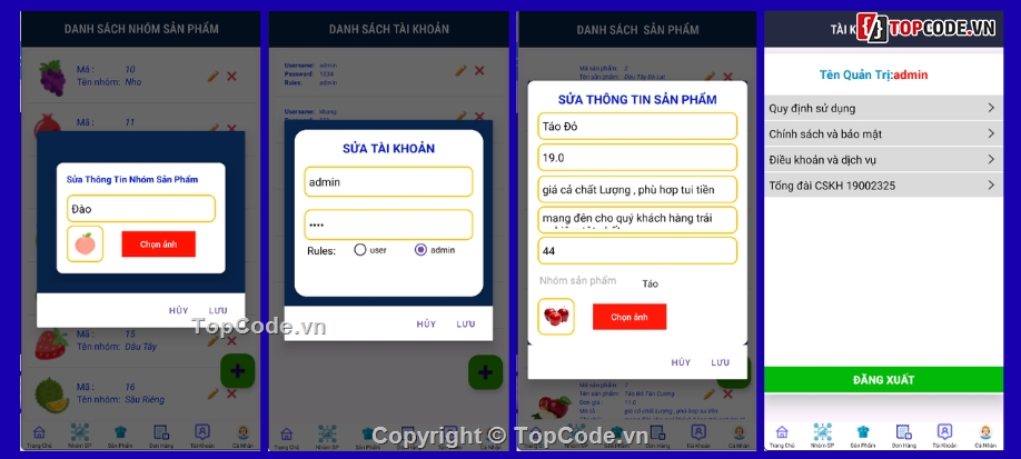 android,App bán hàng,App bán hàng android,App,bán trái cây,app bán hàng andriod java