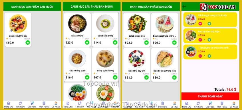 đặt đồ ăn,app đặt đồ ăn,app,app bán hàng android java,app bán hàng android,app android