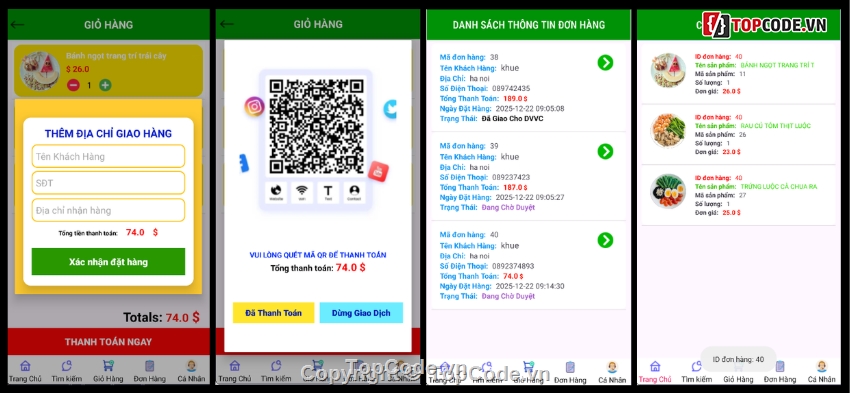 đặt đồ ăn,app đặt đồ ăn,app,app bán hàng android java,app bán hàng android,app android