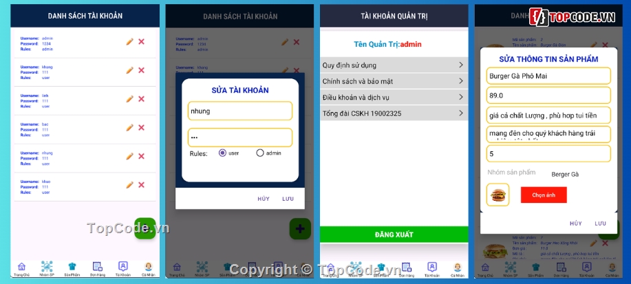 đồ án android,android,App,đặt đồ ăn,app android java,app bán hàng android java