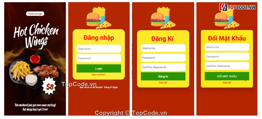 đồ án android,App,app đặt đồ ăn android,app bán hàng android