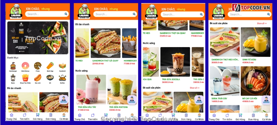 đồ án android,App,app đặt đồ ăn android,app bán hàng android