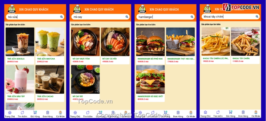 đồ án android,App,app đặt đồ ăn android,app bán hàng android