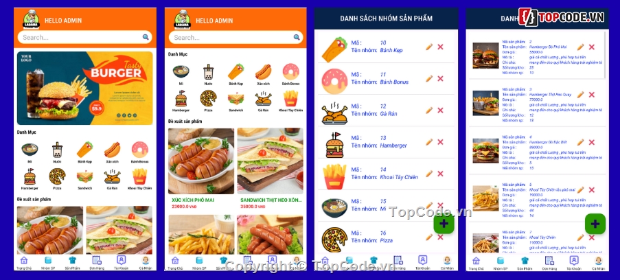 đồ án android,App,app đặt đồ ăn android,app bán hàng android