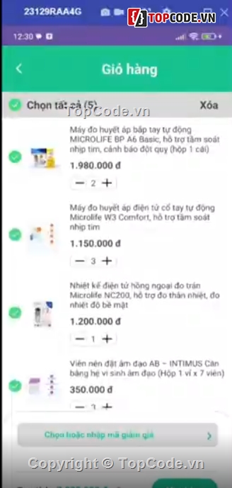 App Bán hàng,App Bán Thuốc Nodejs+Android,Ứng dụng Ecommerce Android