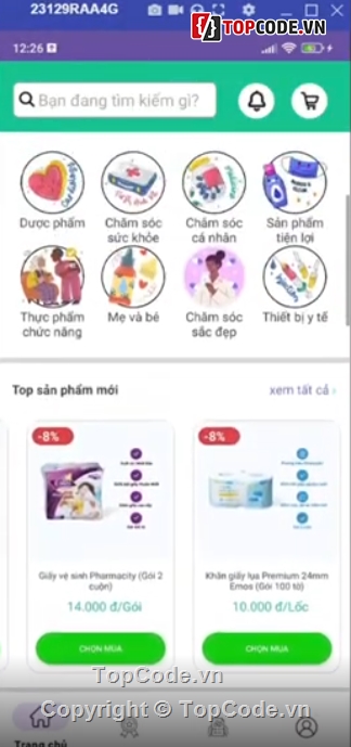 App Bán hàng,App Bán Thuốc Nodejs+Android,Ứng dụng Ecommerce Android