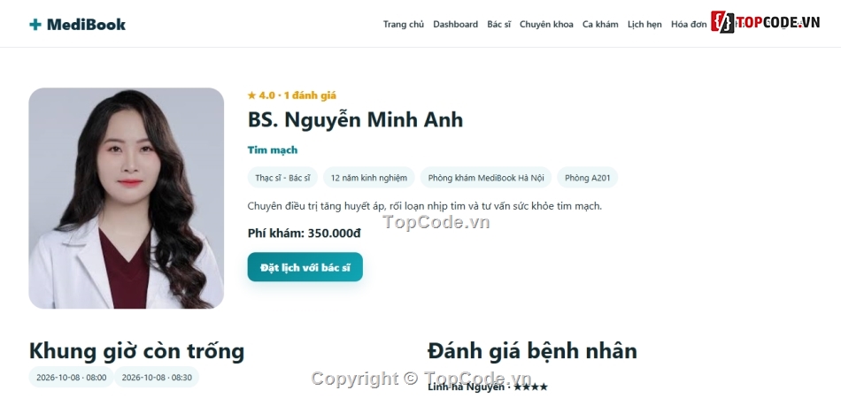 Đồ án web PHP,SQL,khám bệnh,website đặt lịch khám bệnh,web đặt lịch khám