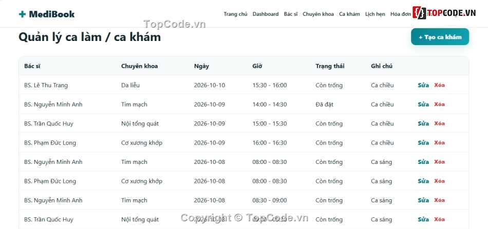 Đồ án web PHP,SQL,khám bệnh,website đặt lịch khám bệnh,web đặt lịch khám