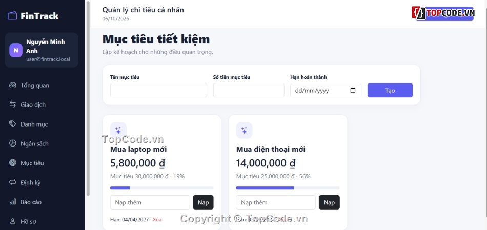 quản lý cá nhân,quản lý chi tiêu cá nhân,PHP MVC,Website quản lý chi tiêu