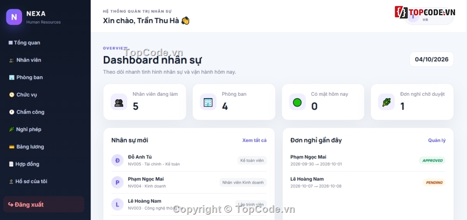 quản lý nhân sự,web quản lý,website quản lý nhân sự