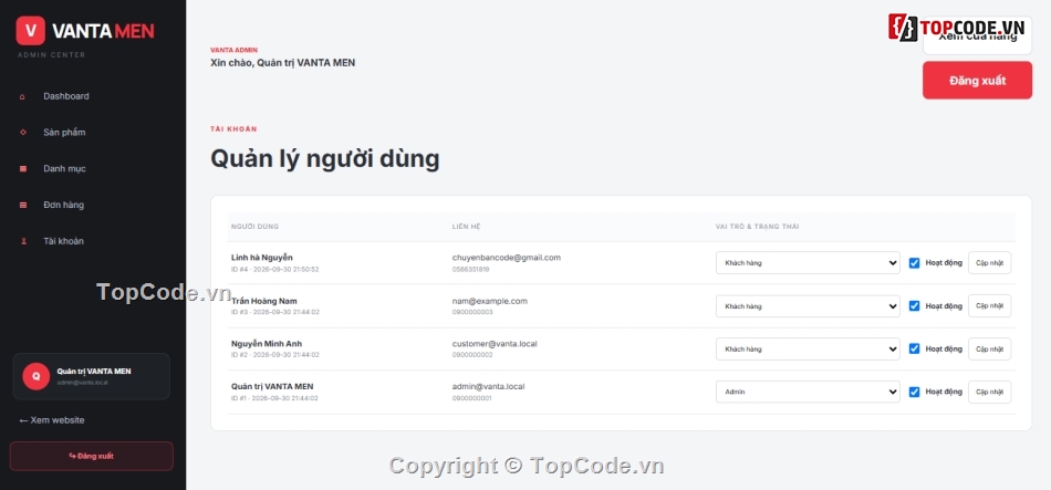Website bán hàng,website bán quần áo,MVC,quản lý bán hàng PHP,PHP MYSQL,website bán hàng PHP MVC