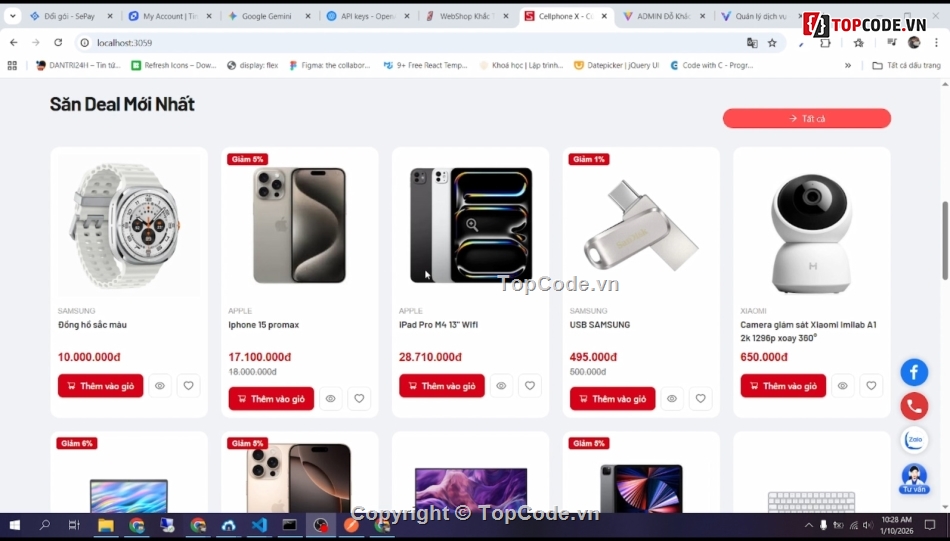 bán đồ điện tử,CellphoneS web,ReactJS NodeJS