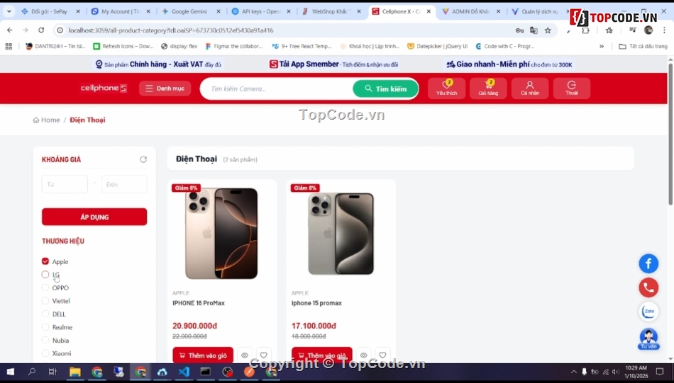 bán đồ điện tử,CellphoneS web,ReactJS NodeJS