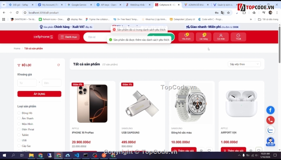 bán đồ điện tử,CellphoneS web,ReactJS NodeJS