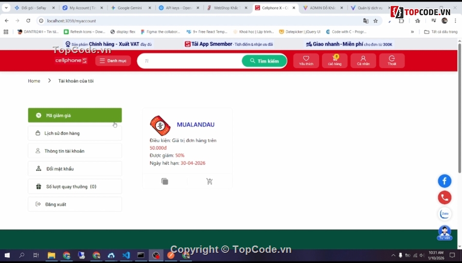 bán đồ điện tử,CellphoneS web,ReactJS NodeJS