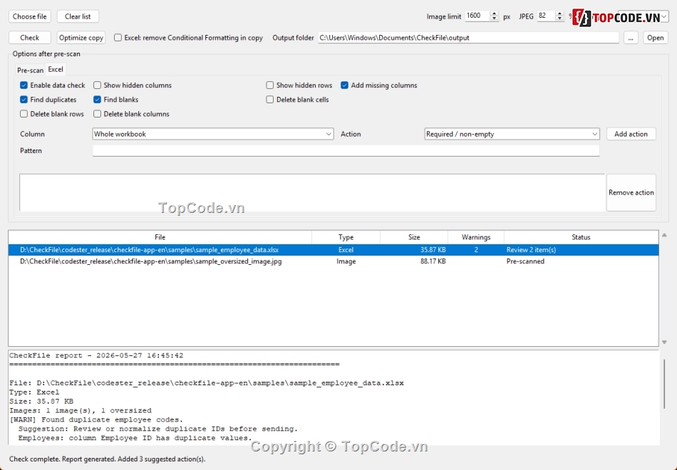 Kiểm tra tập tin,tối ưu hóa tập tin,ứng dụng Python,ứng dụng Windows,kiểm tra excel,công cụ ngoại tuyến