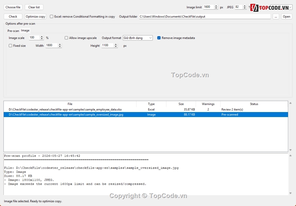 Kiểm tra tập tin,tối ưu hóa tập tin,ứng dụng Python,ứng dụng Windows,kiểm tra excel,công cụ ngoại tuyến
