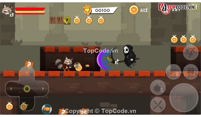 Super Raccoon Adventures,Platform 2D All In One (P2DAIO),Super Raccoon,source code game,P2DAIO fv1.0,acc game