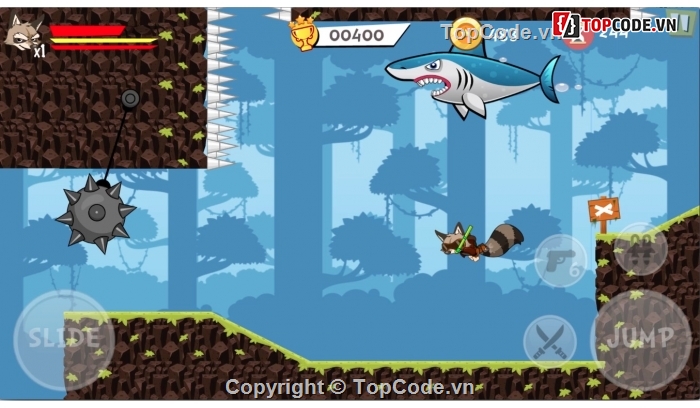 Super Raccoon Adventures,Platform 2D All In One (P2DAIO),Super Raccoon,source code game,P2DAIO fv1.0,acc game