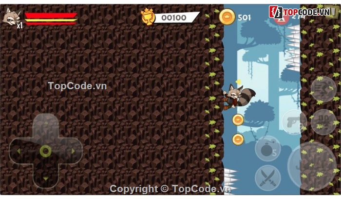 Super Raccoon Adventures,Platform 2D All In One (P2DAIO),Super Raccoon,source code game,P2DAIO fv1.0,acc game