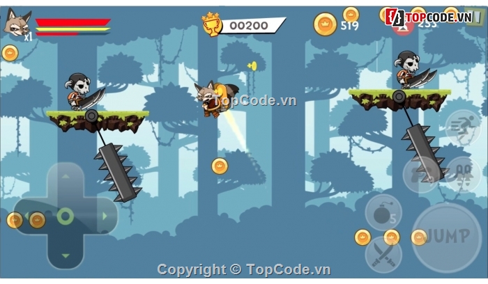 Super Raccoon Adventures,Platform 2D All In One (P2DAIO),Super Raccoon,source code game,P2DAIO fv1.0,acc game