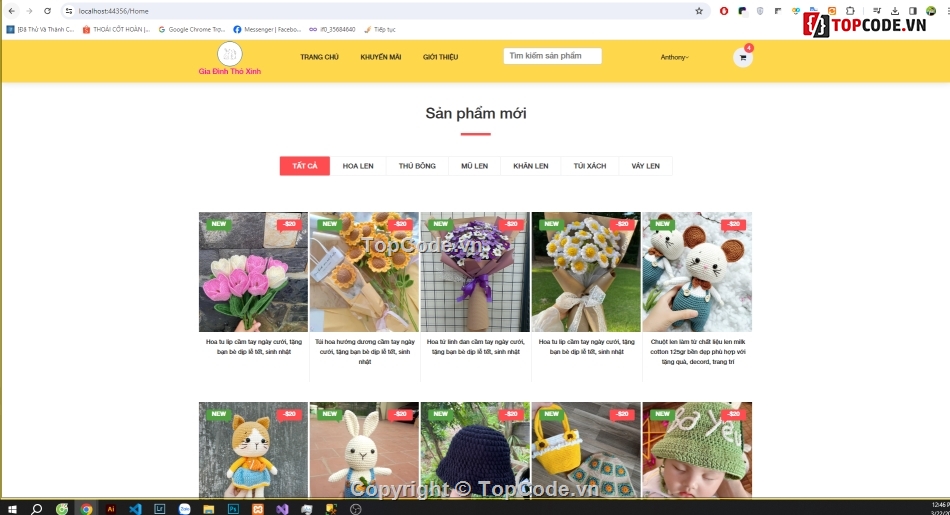 web bán đồ lưu niệm,web bán hàng handmade,web bán hoa,đồ lưu niệm handmade