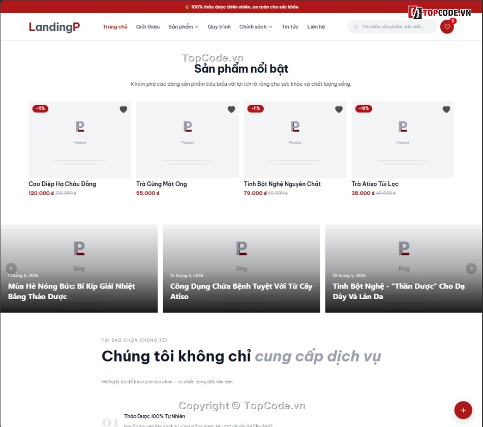 Landing Page,quản lý sản phẩm,source code quản lý,source code      database,Sản phẩm,Blog