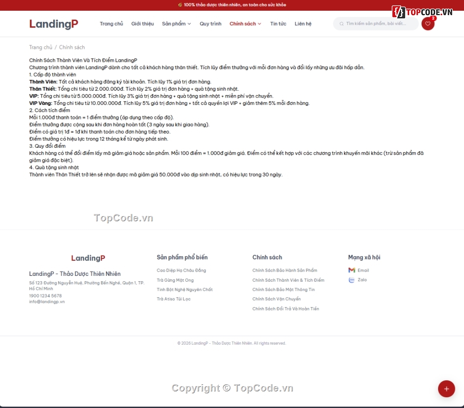 Landing Page,quản lý sản phẩm,source code quản lý,source code      database,Sản phẩm,Blog